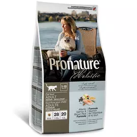 Сухий холістик корм Pronature Holistic Adult Atlantic Salmon&Brown Rice 2.72 кг з атлантичним лососем та коричневим рисом для котів, Вага: 2.72 кг