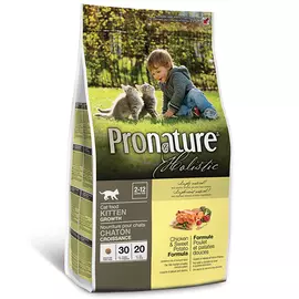 Сухий холістик корм Pronature Holistic Kitten Chicken&Sweet Potato 2.72 кг з куркою і бататом для кошенят, Вага: 2.72 кг