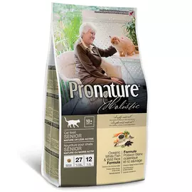 Сухий холістик корм Pronature Holistic Oceanic White Fish & Wild Rice 2.72 кгс океанічною білою рибою і диким рисом для літніх і малоактивних котів