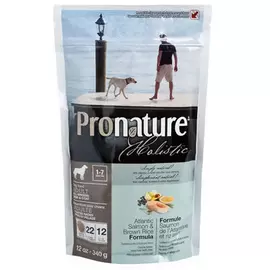 Сухий холістик Pronature Holistic Adult Atlantic Salmon&Brown Rice 0.34 кг з атлантичним лососем і коричневим рисом для собак, Вага: 340 г