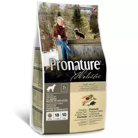 Сухий холістик корм Pronature Holistic Oceanic White Fish & Wild Rice 2.72 кг з океанічною білою рибою та диким рисом для літніх собак, Вага: 2.72 кг