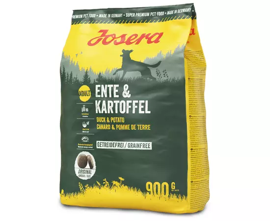 Сухой беззерновой корм Josera Ente & Kartoffel 900 г для взрослых собак, Вес: 900 г