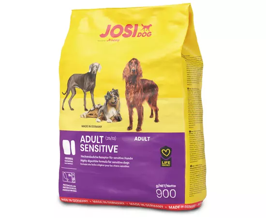 Сухой корм Josera JosiDog Adult Sensitive 900 г для собак с чувствительным пищеварением, Вес: 900 г