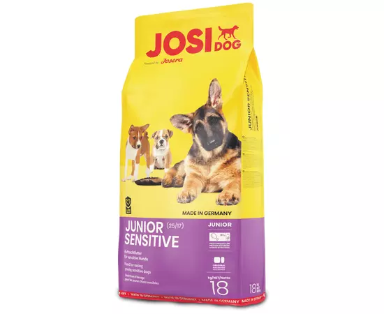 Сухий корм Josera JosiDog Junior Sensitive 18 кг для цуценят з чутливим травленням, Вага: 18 кг