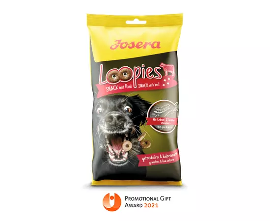 Смаколики для собак Josera Loopies mit Rind 150 г з яловичиною, зображення 2