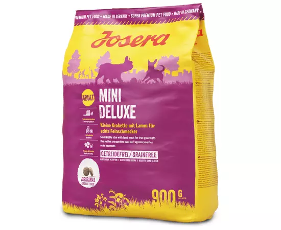 Сухой беззерновой корм Josera MiniDeluxe 900 г  для взрослых собак мелких пород, Вес: 900 г