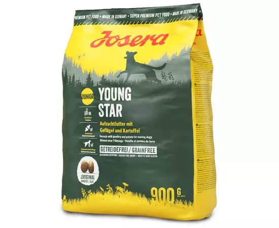 Сухий беззерновий корм Josera YoungStar 900 г для цуценят та юніорів, Вага: 900 г