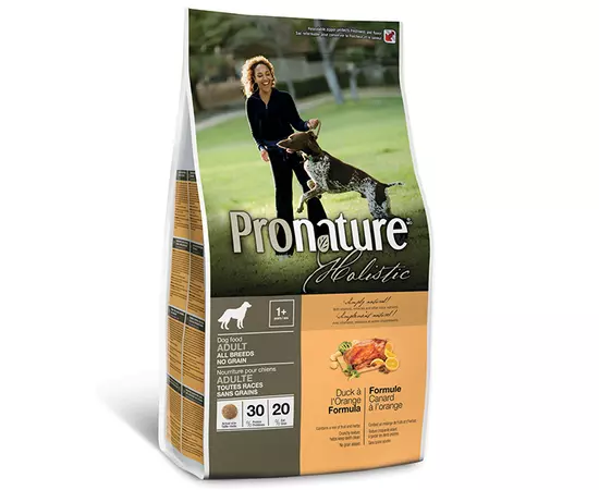 Сухий беззерновий холістик корм Pronature Holistic Adult Duck&Orange 13.6 кг з качкою та апельсинами для собак, Вага: 13.6 кг