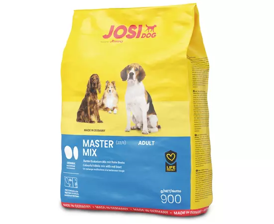 Сухий різнокольоровий корм Josera JosiDog Master Mix 900 г для дорослих собак, Вага: 900 г