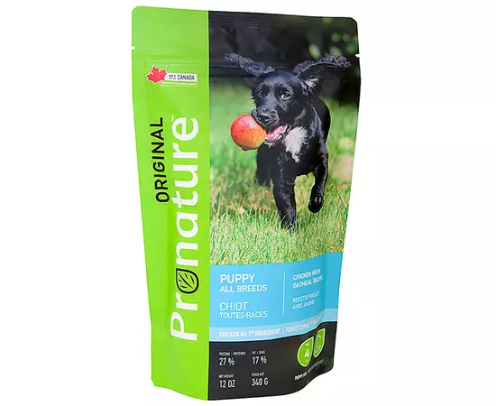 Pronature Original Puppy Chicken With Oatmeal ПРОНАТЮР ОРІДЖИНАЛ ЦУЦЕНЯ КУРКА сухий корм для цуценят , 0.34 кг.,  см.