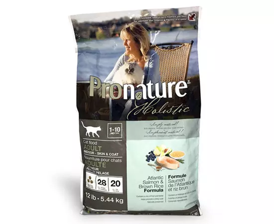 Сухой холистик корм Pronature Holistic Adult Atlantic Salmon&Brown Rice 5.44 кг с атлантическим лососем и коричневым рисом для котов, Вес: 5.44 кг