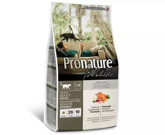 Сухой холистик корм Pronature Holistic Adult Turkey&Cranberries 2.72 кг с индейкой и клюквой для кошек, Вес: 2.72 кг