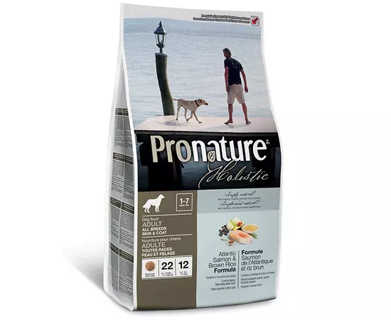 Сухий холістик Pronature Holistic Adult Atlantic Salmon&Brown Rice 13.6 кг з атлантичним лососем і коричневим рисом для собак, Вага: 13.6 кг