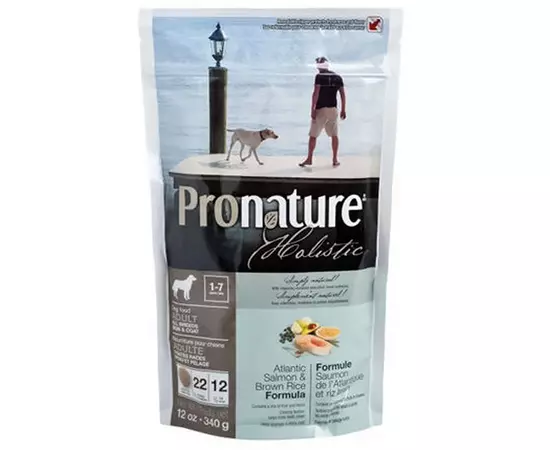 Сухий холістик Pronature Holistic Adult Atlantic Salmon&Brown Rice 0.34 кг з атлантичним лососем і коричневим рисом для собак, Вага: 340 г