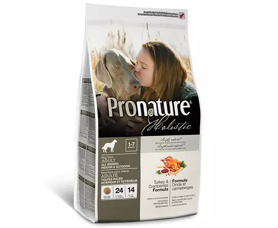 Сухий холістик корм Pronature Holistic Turkey&Cranberries 13.6 кг з індичкою та журавлиною для собак, Вага: 13.6 кг