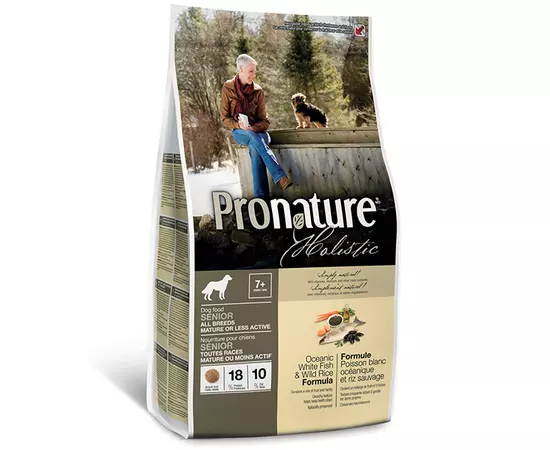 Сухий холістик корм Pronature Holistic Oceanic White Fish & Wild Rice 13.6 кг з океанічною білою рибою та диким рисом для літніх собак, Вага: 13.6 кг